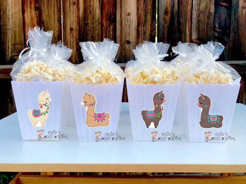 Llama costume birthday party Favor centerpiece Llama party decoration birthday Favor Popcorn favor Boxes Llama Party Theme Party SET OF 12