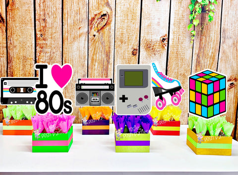 I love the 80s birthday bash party centerpieces 80s party decoration 80s birthday I love the 80s centerpiece party favors SET OF 6