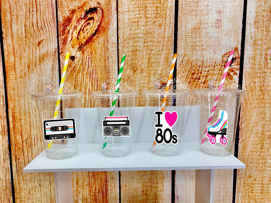 I love the 80s birthday Theme | 80s Theme Party Favor | 80s Theme Favors |  80s Party Cup Favor | 80s Baby Party Cup Decoration VARIETY
