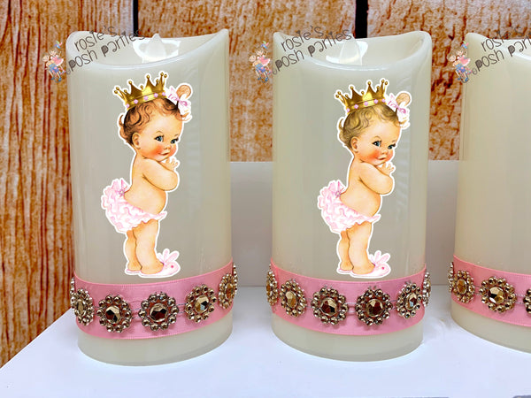 Little Royal Princess Baby Shower Theme | Royal Princess Theme Candle Favor | Princess Theme Favor | Princess Party Decoration | SET OF 12