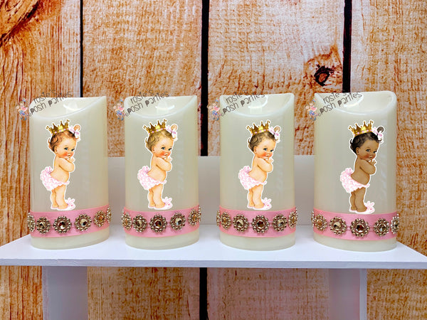 Little Royal Princess Baby Shower Theme | Royal Princess Theme Candle Favor | Princess Theme Favor | Princess Party Decoration | SET OF 12