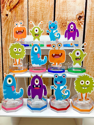 Monster Birthday Theme | Little Monster Cute Baby Shower | Monster Theme Candy Jar Favor | Cute Monster Theme Favor Jar Decoration SET OF 12