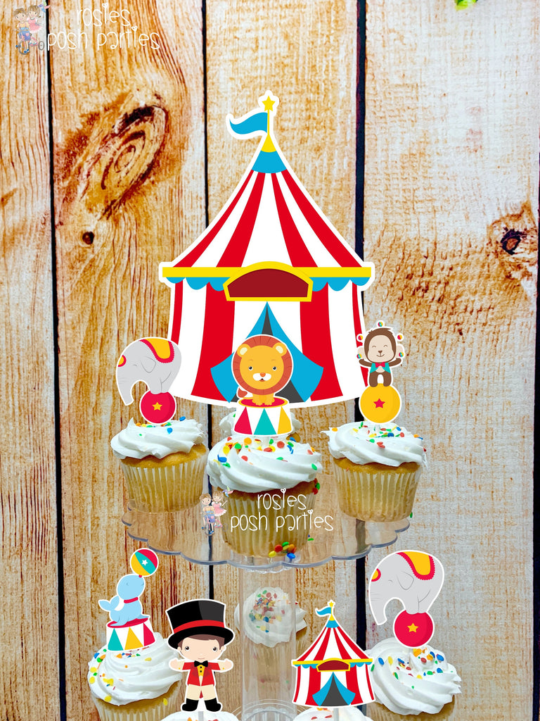 Cupcake Stand for Children's Parties, Big Top Cupcake Stand, 3 Tier Carnival, Circus Cupcake Stand