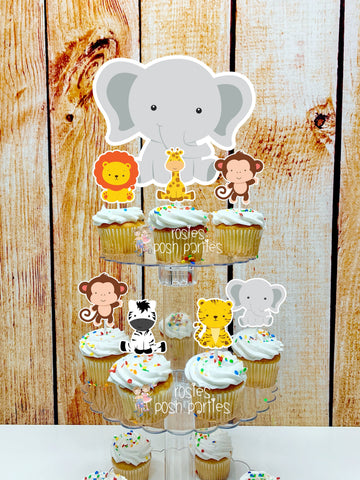 Jungle Safari Birthday Theme | Safari Cupcake Stand | Jungle Theme Cupcake Stand | Cupcake Toppers | Safari Jungle Baby Shower or Birthday