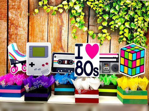 I Love the 80s Theme 80s Birthday Centerpiece 80s Party Decoration