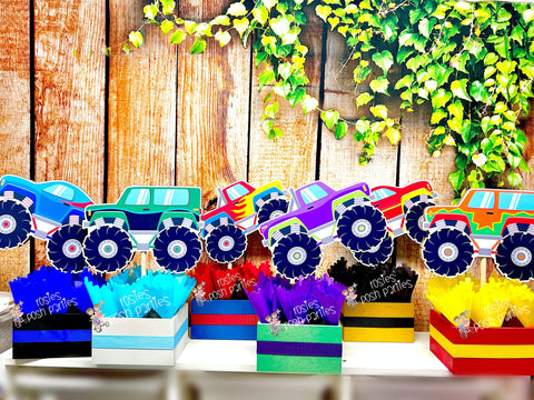 Monster Truck Theme | Monster Truck Birthday | Monster Truck Centerpiece Decoration | Truck Party Decor | Boy Theme | Jam Birthday SET OF 6