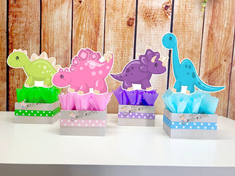 Pink Dinosaur Theme | Girl Dinosaur Birthday | Dinosaur Centerpiece Decoration | Pink Girly Dinosaur Birthday Decoration | Dinosaur SET OF 4