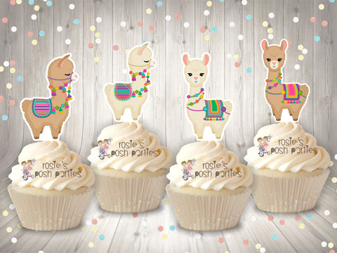 Llama Birthday Theme Cupcake Topper Decoration | Llama Theme | Llama Centerpiece | Alpaca Theme Baby Shower Party Cupcake Decor SET OF 12