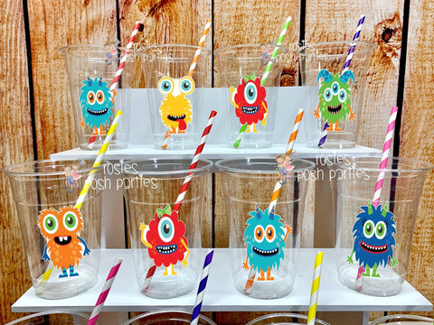 Monster Birthday Decoration | Monster Theme | Little Monster Party Cup Favors | Monster Decor | Monster Theme Birthday Favor VARIETY