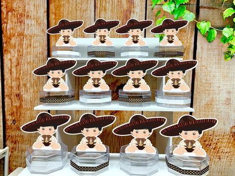 Charro Baptism | Charro First Birthday | Charro Theme | Mariachi Theme Baptism Candy Jar Favors | Charro Favors | Baptism Theme SET OF 12